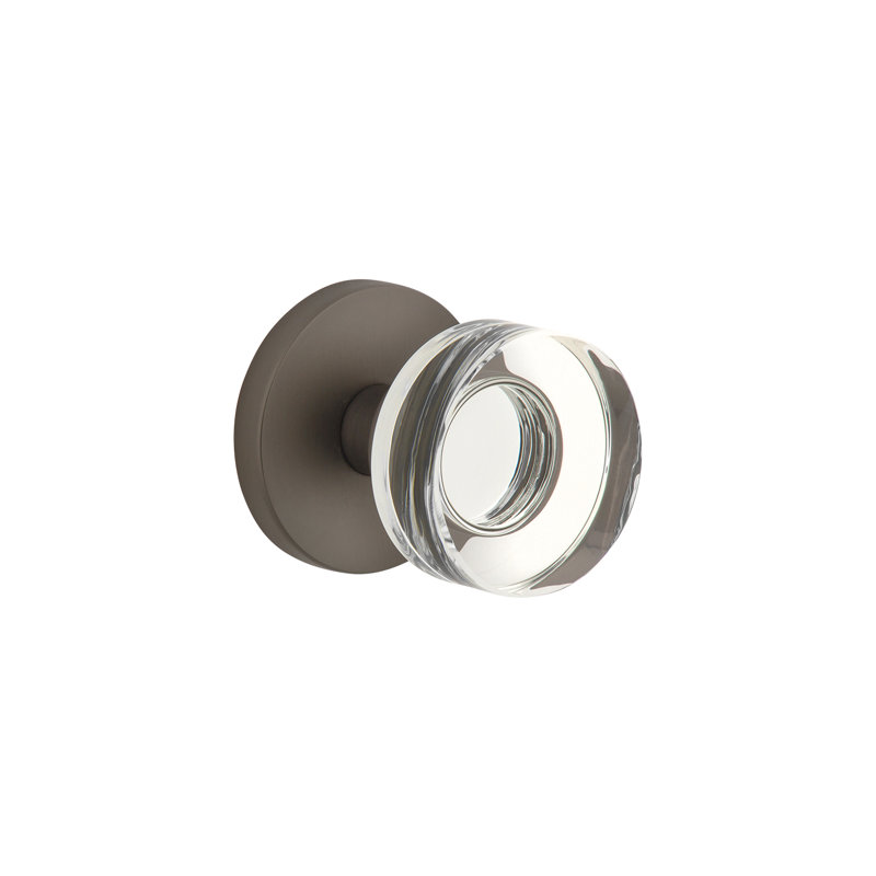 Rosette Viaggio Circolo avec poignée en cristal Circolo, 2.75", Gris titane, Cercle