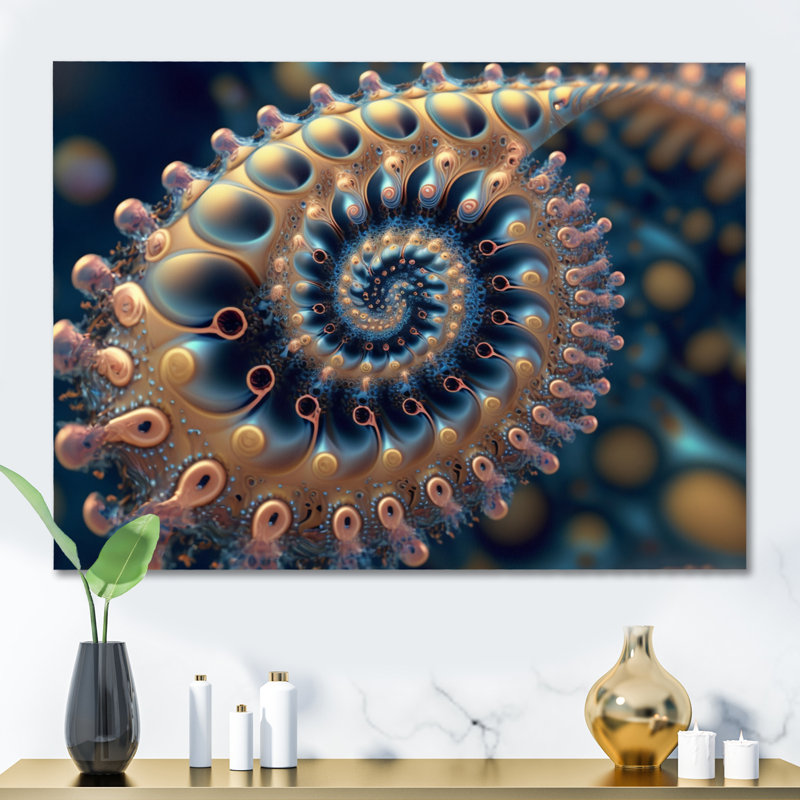 «Pastel Fractal Infinity I», art mural moderne sur toile géométrique, L 20 po x H 12 po, Toile tendue
