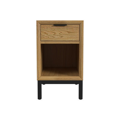 Davin 1-Drawer End Table, Natural Oak