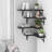Corner Floating Shelves Wall Mounted Set Of 4, Rustic Wood Storage Display Wall Shelves For Home Decor, Bathroom, Kitchen, Bedroom, Living Room, Office (black)