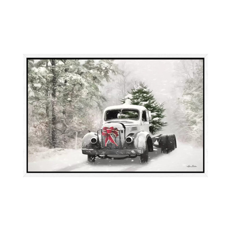 The Christmas Centerpiece by Lori Deiter - Print on Canvas, 66.04 cm H x 45.72 cm W, White Framed