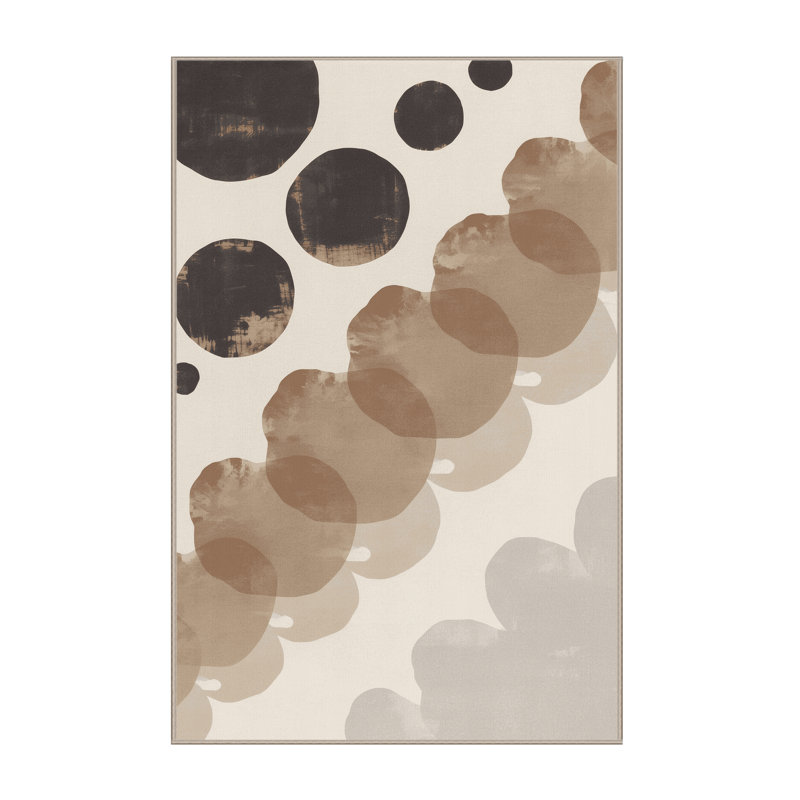 Machine Washable Paulett Minimalist Ombre Rug in Beige – Beige Binding, 2x4