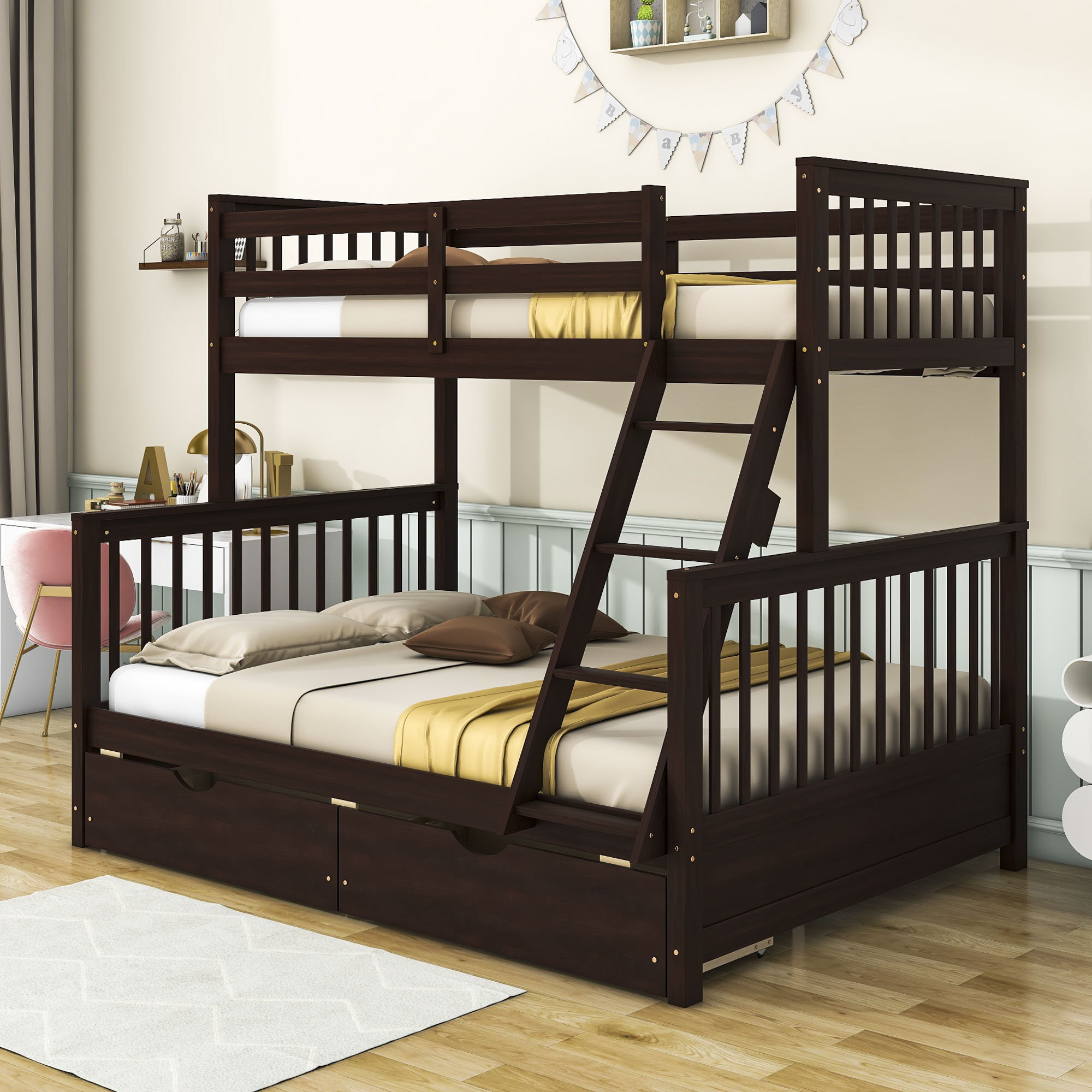 Harriet Bee Iasia Twin over Full 2 Drawers Bunk Bed by Harriet Bee ...