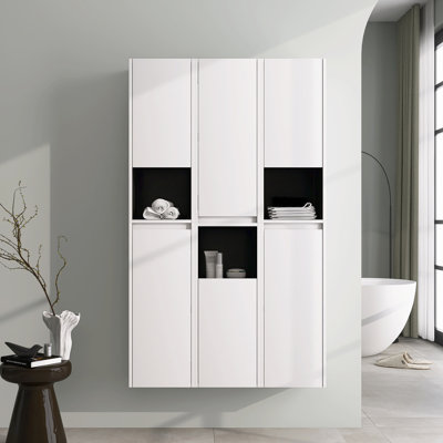 Floating Wall-Mounted Bathroom Storage Cabinet With Shelf And Door