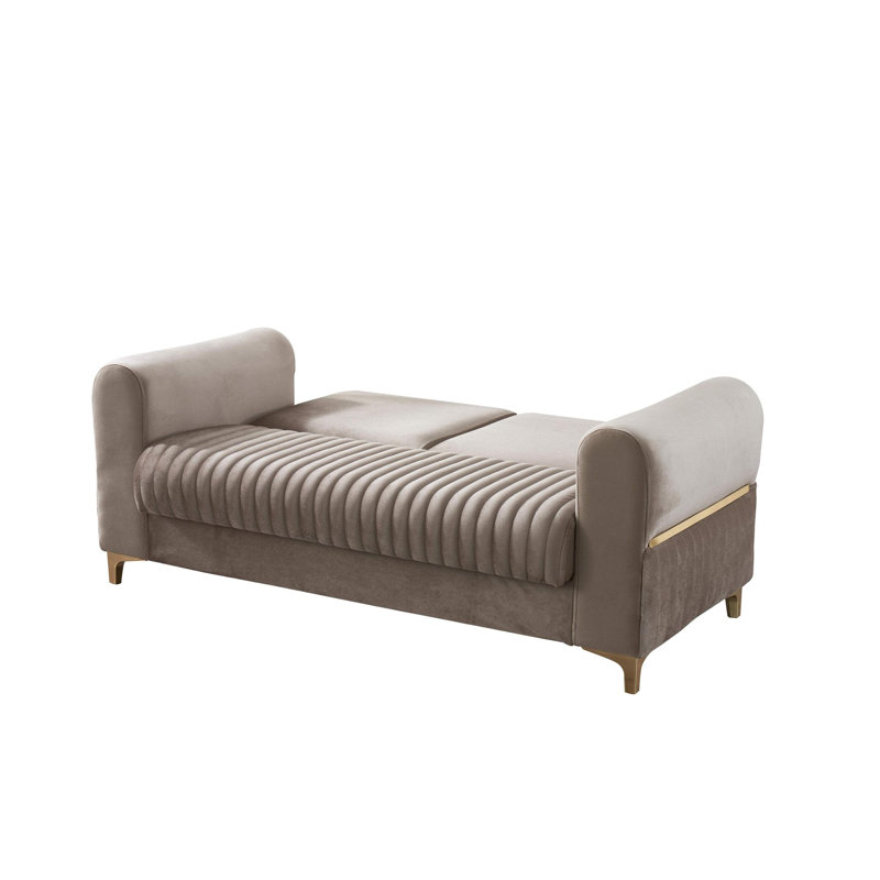 Causeuse convertible Melody, Taupe, 2, H 32 po x l 68 po x P 33 po