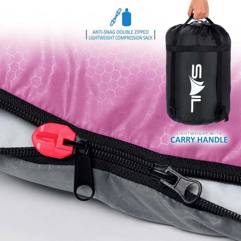 SAIL Sleeping Bag for 3-4 Season (250gsm), Pink