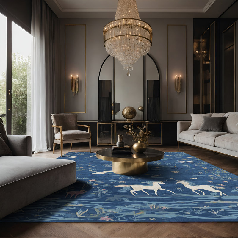 Tapis gris soyeux et moelleux, Rectangle 5 pi x 7 pi
