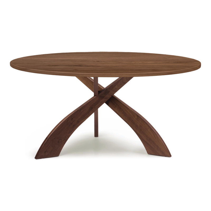 Tables de conversation Entwine - Table ronde à plateau fixe, Noyer naturel, H 26 po x L 54 po x l 54 po