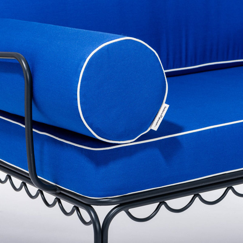 Ensemble de housse pour causeuse Al Fresco, Bleu / acrylique blanc