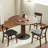 Brown Round Solid Wood Dining table-2139205381