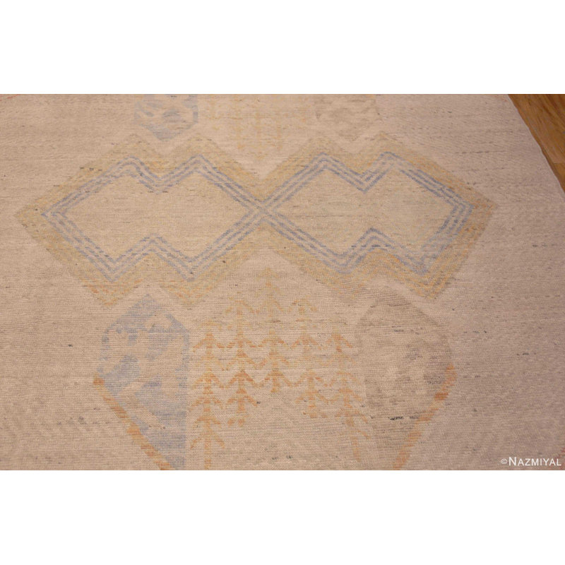 Tapis contemporain contemporain à motif géométrique de style tribal rustique One-of-a-Kind