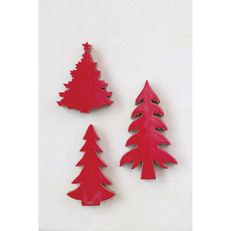 Arbre de Noël en bois de manguier émaillé