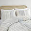 Édredon double / grand en coton - Chenille géométrique blanche / bleu marine, 2 taies décoratives incluses-116012522-116012523