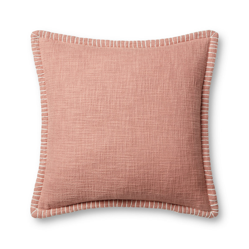 Coussin Fernande, Orange, Pas de bourre, H 22 po x l 22 po x P 1 po