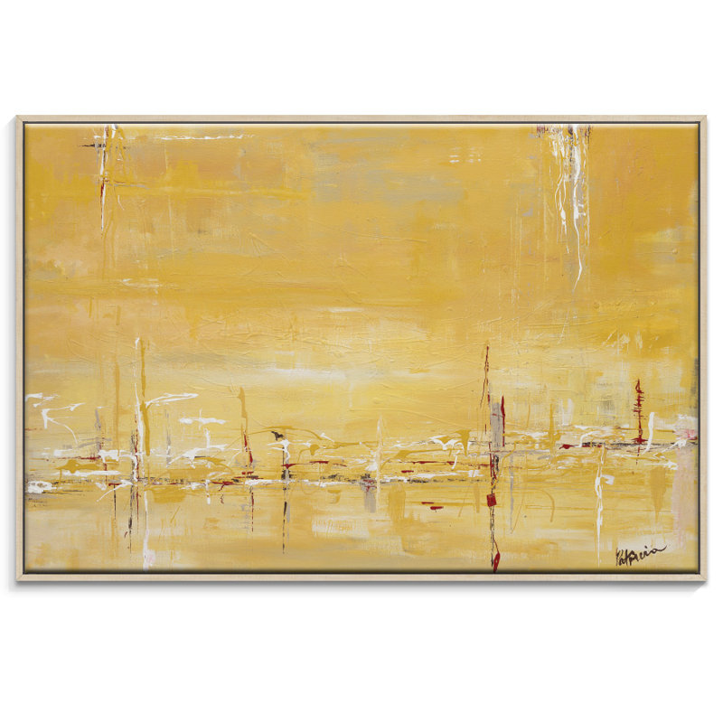 Summer Glow 1 Piece Painting on Canvas, 102cm H x 152cm W, Timber Floater Frame