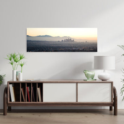 Aerial View Of A Cityscape Los Angeles California USA by Scott M. Tansey - Wrapped Canvas Panoramic Print