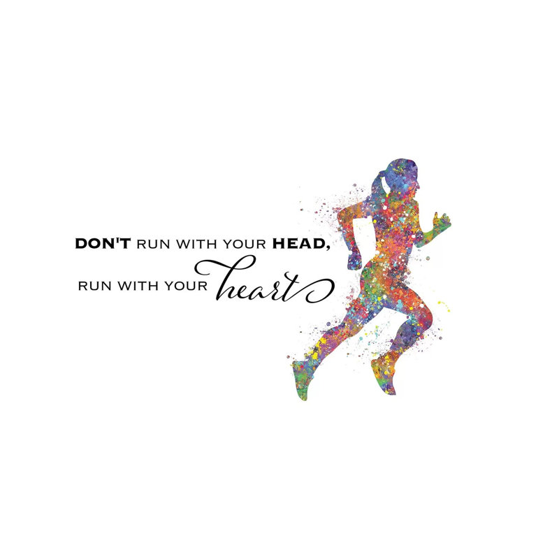 Runner Female Quote II by Genefy Art - Wrapped Canvas Print, 101.6 cm H x 66.04 cm W x 1.91 cm D