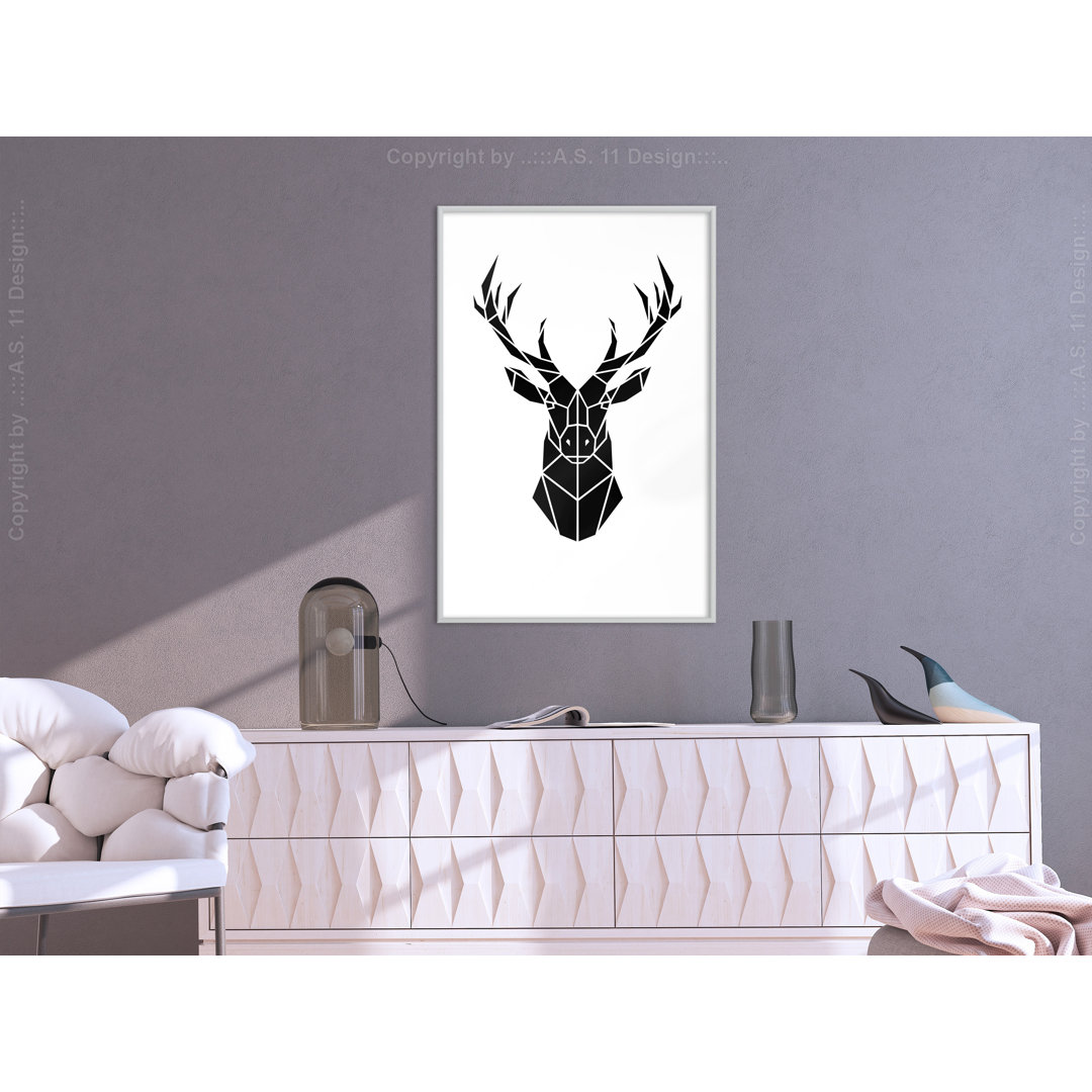 Gerahmtes Poster Geometric Stag