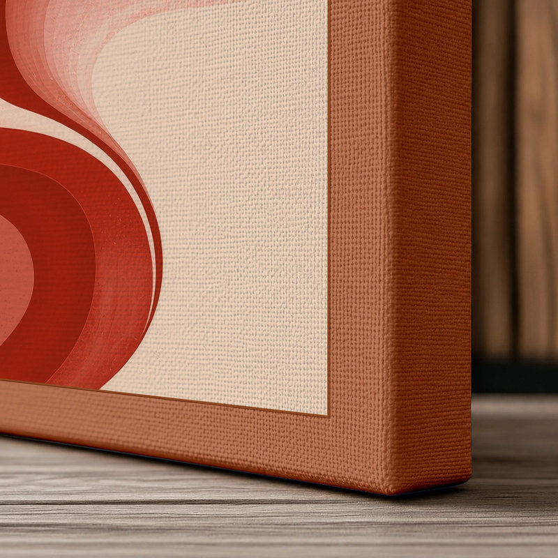 Crimson Flow Abstract - Wrapped Canvas, 24x16 - 61.0 x 40.6 cm, Terracotta Border