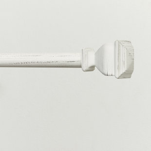 Almina 2.4'' W Metal Adjustable Single Curtain Rod with Finials