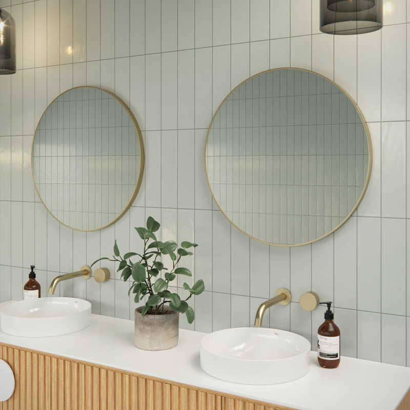 Modern & Contemporary Bathroom/Vanity Mirror, Satin Brass, 24" x 24"