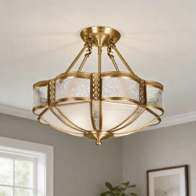 4 - Light Modern 17.7" Blossom Semi Flush Mount Chandelier