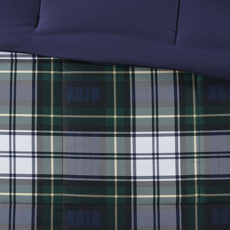  Soft Comforter  , Navy Blue Tone With 2-Inch Flange, Full Comforter + 2 Additional Pieces