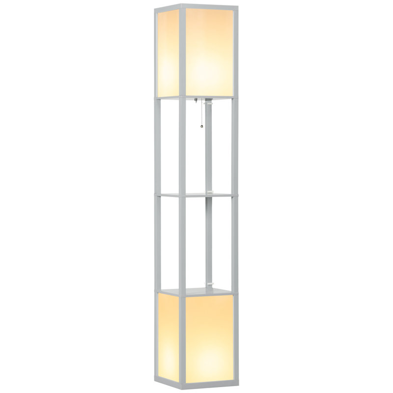 Niks 156cm Column Floor Lamp, Light Grey