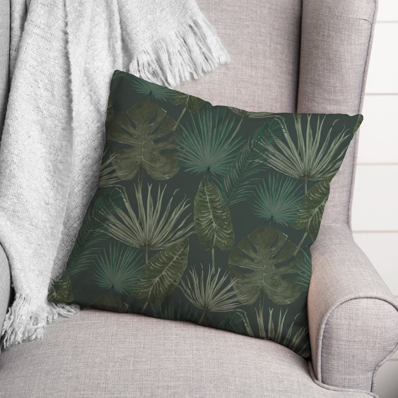 Coussin Floral, Gris