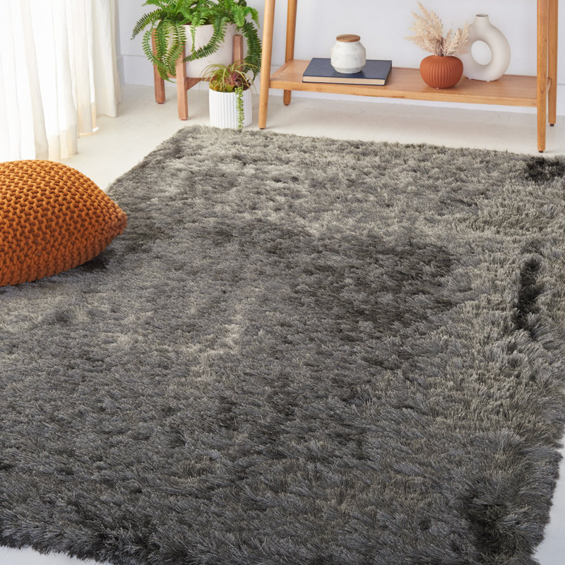 Tapis titane touffeté à la main Cimah , Rectangle 6 pi x 9 pi
