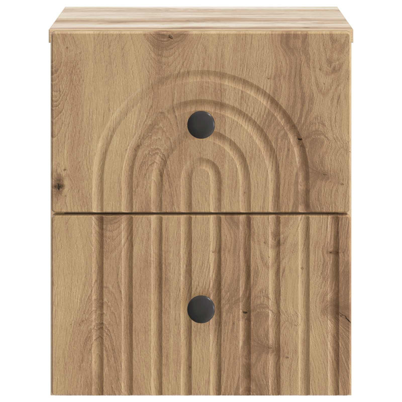 33cm W Manufactured Wood Bedside Table, Artisan Oak