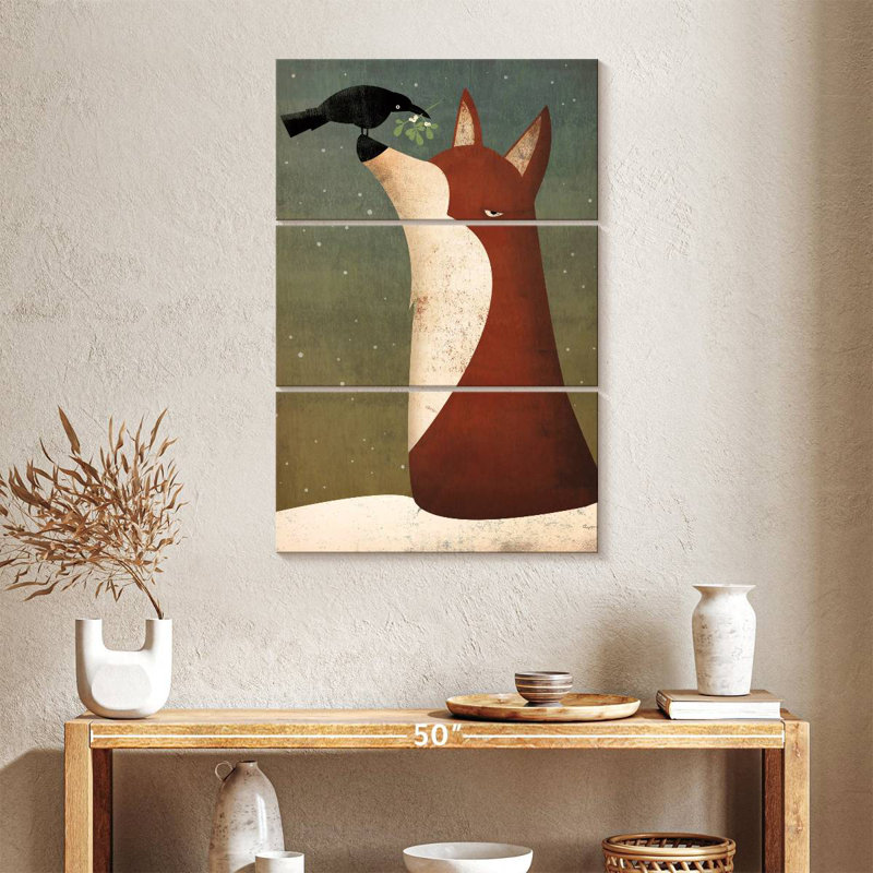 Brampt Fox And Mistletoe, 38" H x 24" W