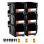 Bacs de rangement empilables en plastique, contenants en plastique pour l'organisation et les bacs de rangement