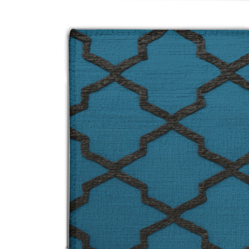 Tapis bleu intérieur et extérieur Trellis, Rectangle 4pi x 6 pi