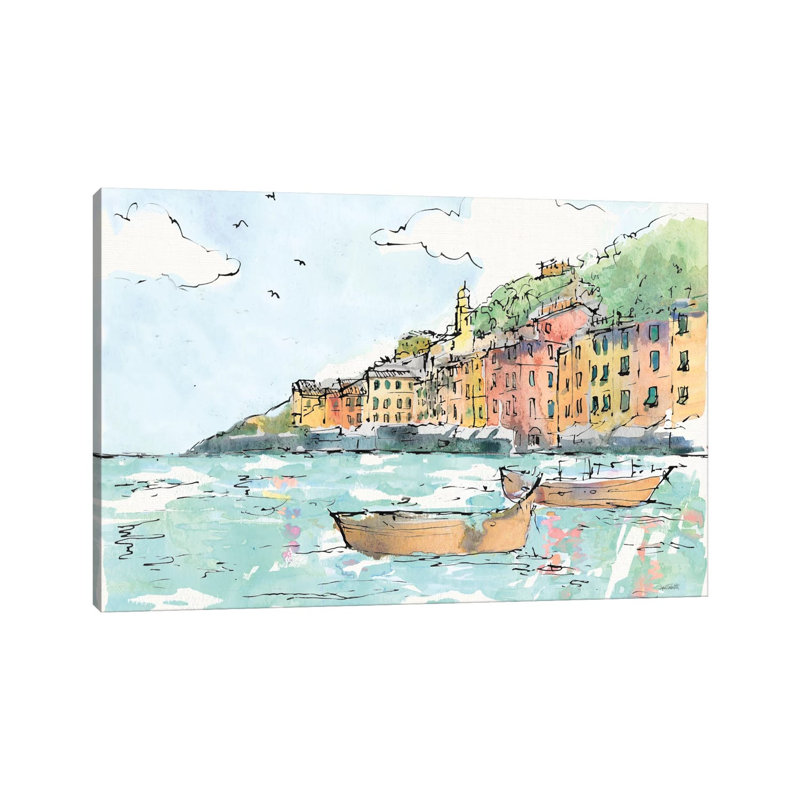 Portofino I by Anne Tavoletti - Wrapped Canvas Gallery-Wrapped Canvas Giclée, 20.32 cm H x 30.48 cm W, Canvas