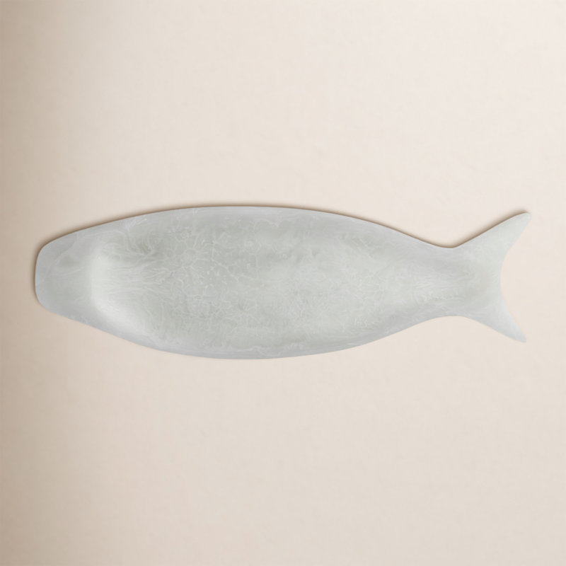 Ensemble de 2 plateaux à poissons, Blanc