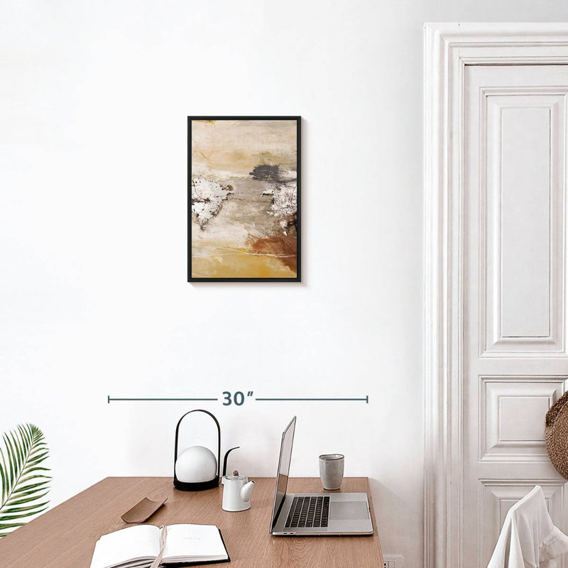 Espace argent, 13 po x 19 po, Cadre flottant noir