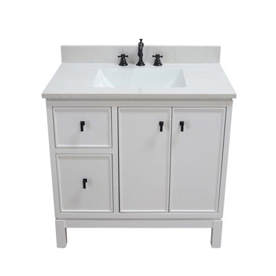 Brasby 37'' Single Bathroom Vanity with Engineered Stone Top