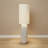 Cream Stoneware Floor Lamp With Linen Shade