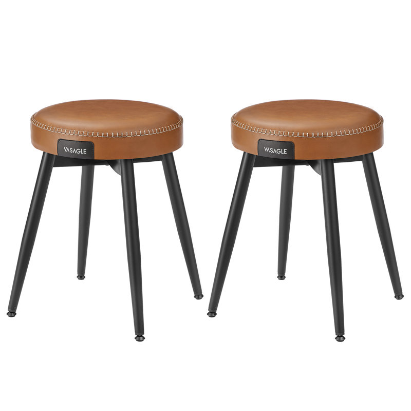 Cantrall Upholstered Counter Extra Tall Stool with Metal Frame, Brown, 2
