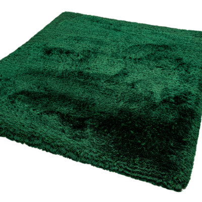 Plush Deep Pile Shaggy Emerald Rug