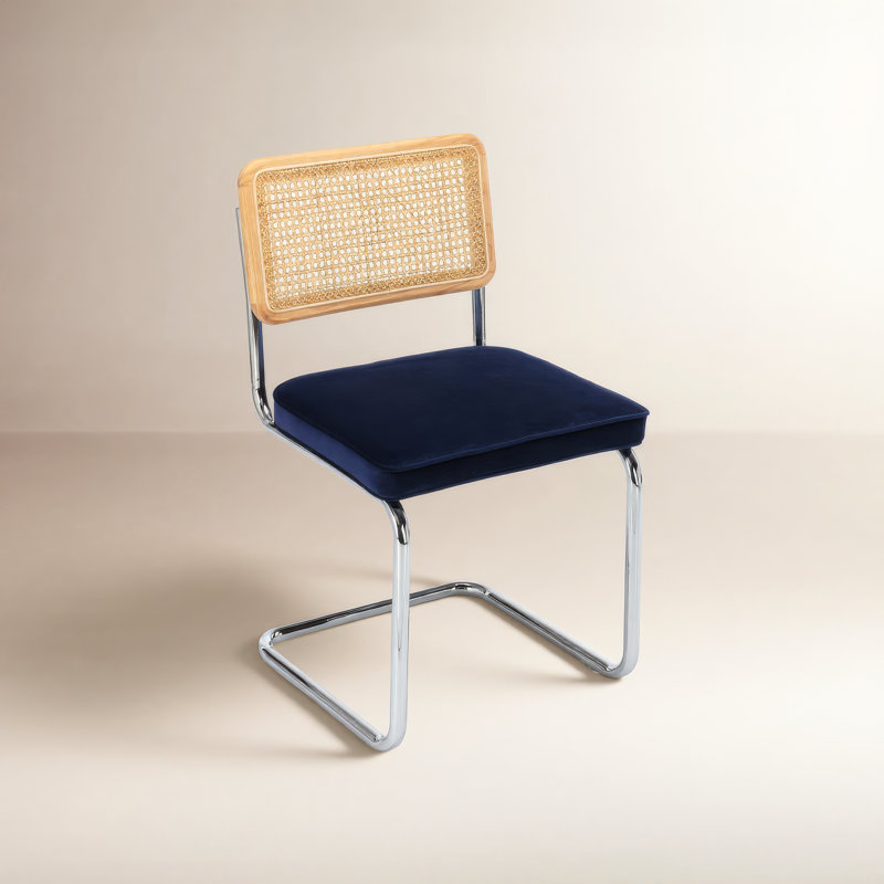 Chaise d'appoint en velours Walsh, Velours bleu saphir