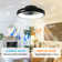  Flush Mount Ceiling Fan With Remote And Light, Black, Bladeless Ceiling Fan
