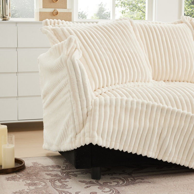 Corduroy Living, siège 3 places, crème et profond pour la maison en velours côtelé Relax