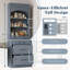 Garde-manger moderne de 83,7 pouces de hauteur, grande huche de cuisine autoportante avec plateau en faux marbre, armoire de présentation avec 5 tiroirs de rangement et tablette réglable, gris