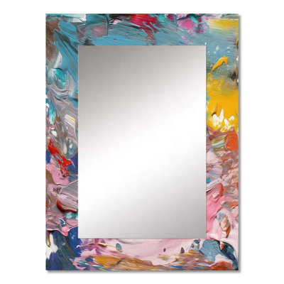 Summer Pastel Groove Abstract Expressionism I - Abstract Painting Large Wall Mirror, Modern Unique Mirror, Printed Metal Art