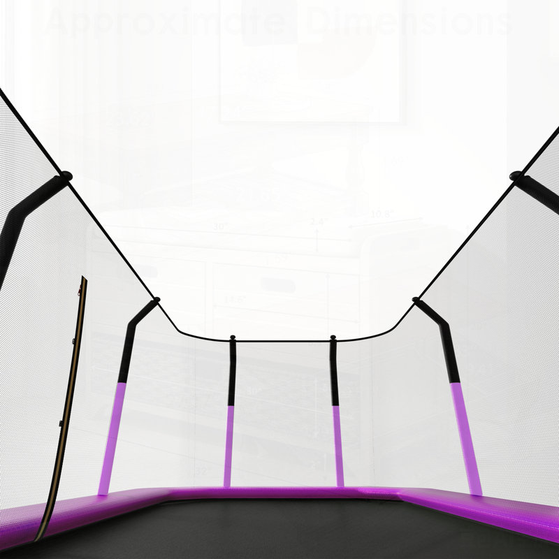 Trampoline rectangulaire pour enfants et adultes, filet d'enclos et tapis de saut résistant aux rayons UV, trampoline de gymnastique d'extérieur robuste