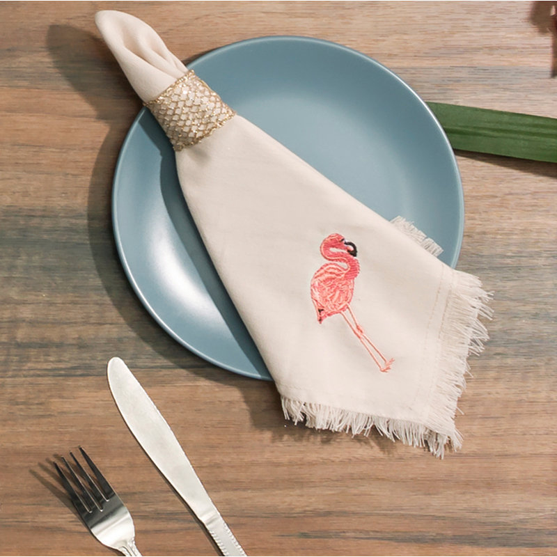 Flamingos Coastal Embroidered Table Runner