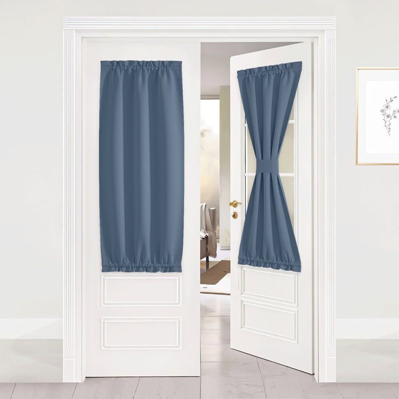 Blackout Curtain for French Door, Rod Pocket Thermal Insulated Drapes Privacy Window Panel for Living Room/Doorways/Classroom, 1 Panel