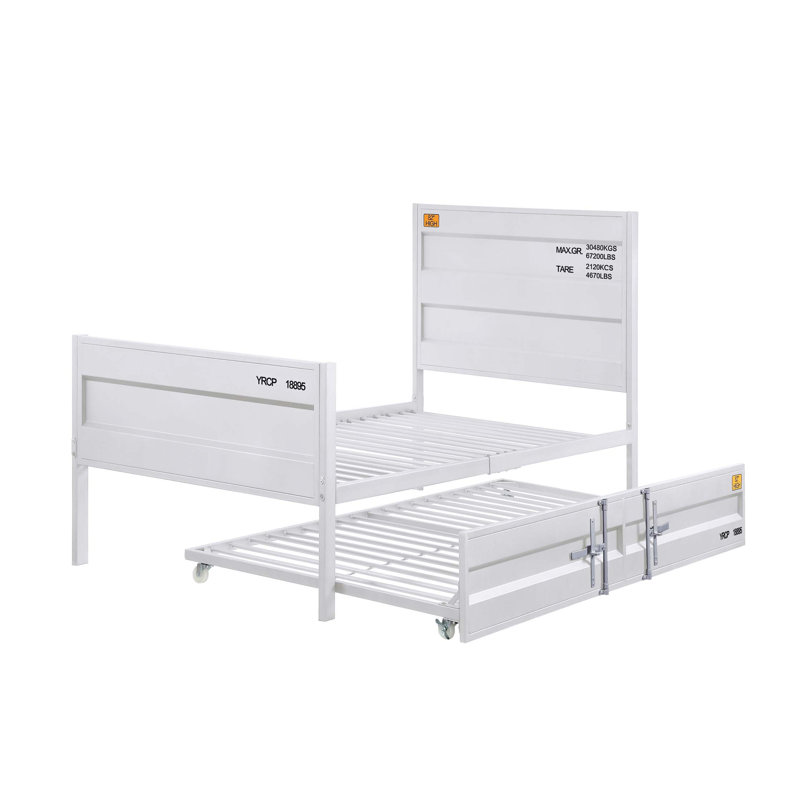 Lit plateforme double blanc